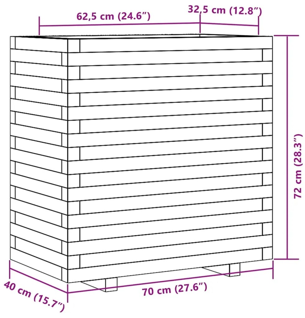 Ζαρντινιέρα Καφέ Κεριού 70x40x72 εκ. από Μασίφ Ξύλο Πεύκου - Καφέ