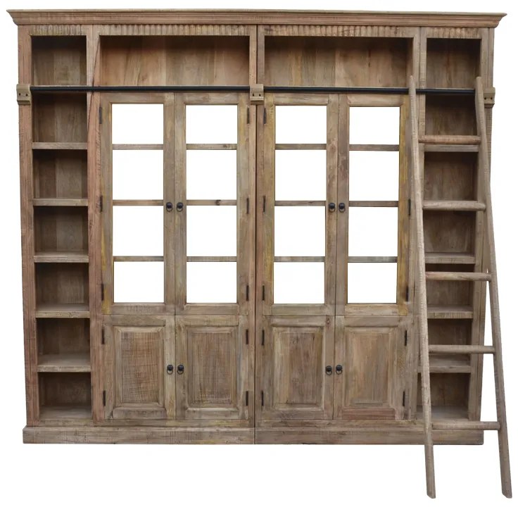 Βιβλιοθήκη Librardy Inart lime wash μασίφ mango ξύλο 247x35x220εκ (0 τεμάχια)