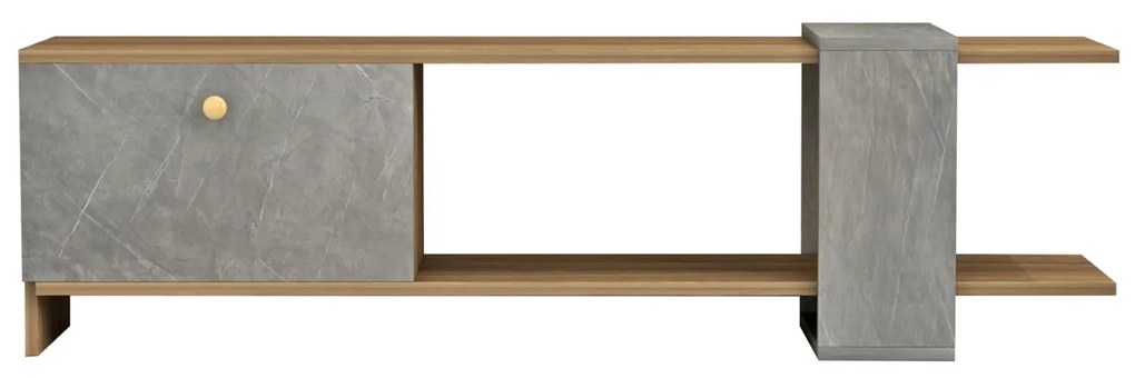 Έπιπλο τηλεόρασης HENRIETTE Μελαμίνη σε Καρυδί - Stone Texture 120x28,5x39Υεκ. 120x28.5x39 εκ.