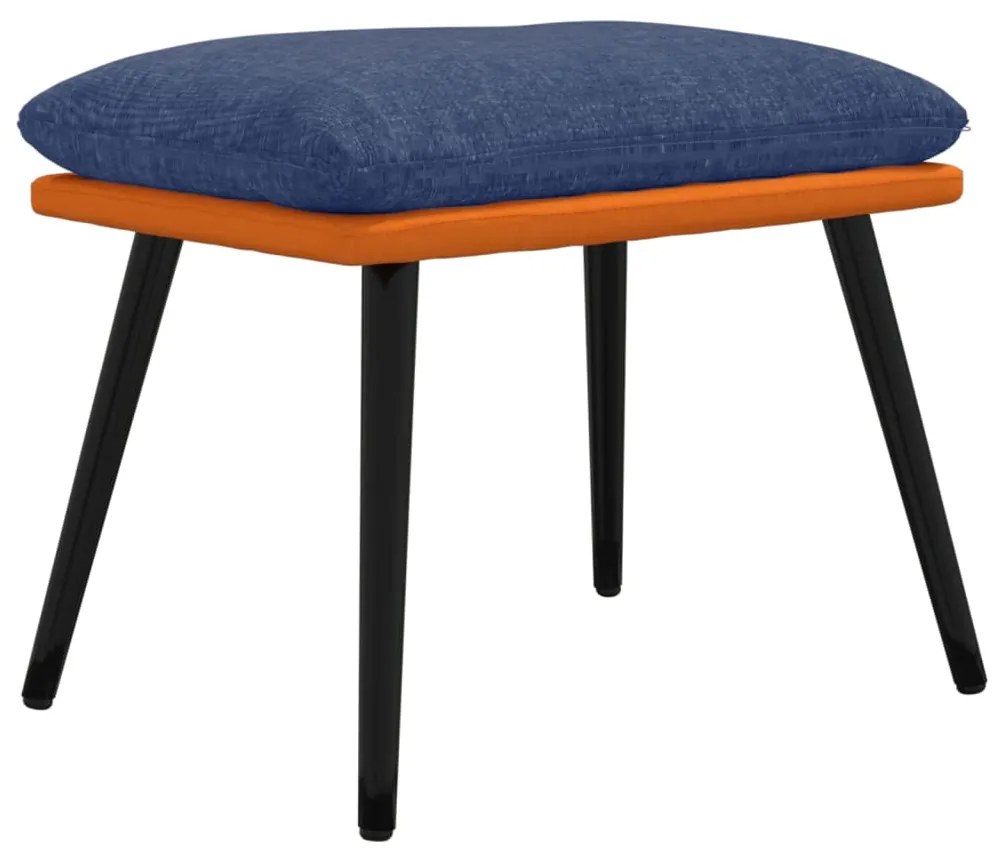 vidaXL Υποπόδιο Μπλε&Πορτοκαλί 45x29,5x35 εκ. Ύφασμα & Συνθετικό Δέρμα