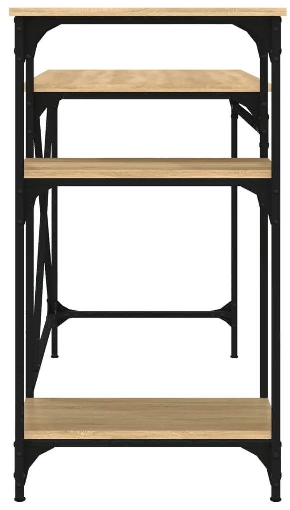 vidaXL Γραφείο με Ράφια Sonoma Δρυς 105x50x90 εκ. Επεξ. Ξύλο/Σίδηρος