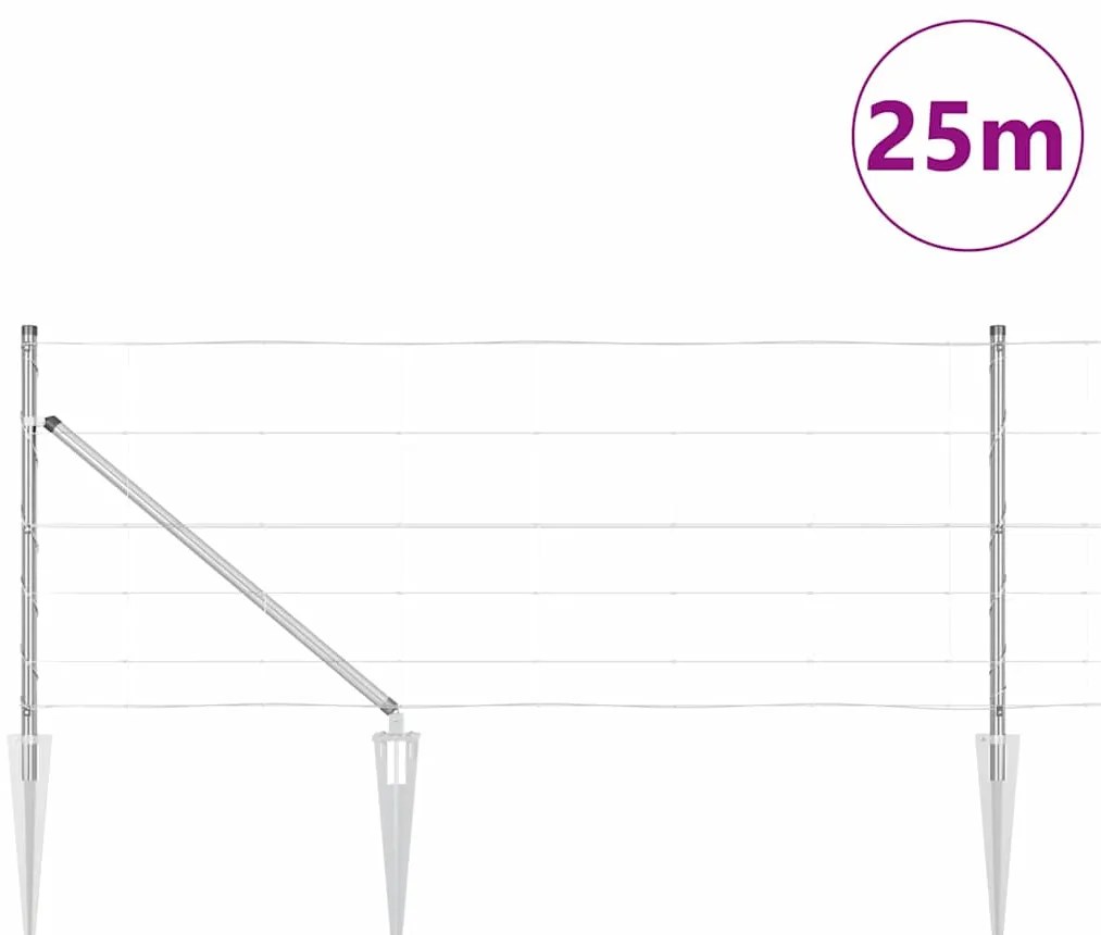 vidaXL Περιοριστικός Φράχτης 0.8x25 m από Γαλβανισμένο Χάλυβα