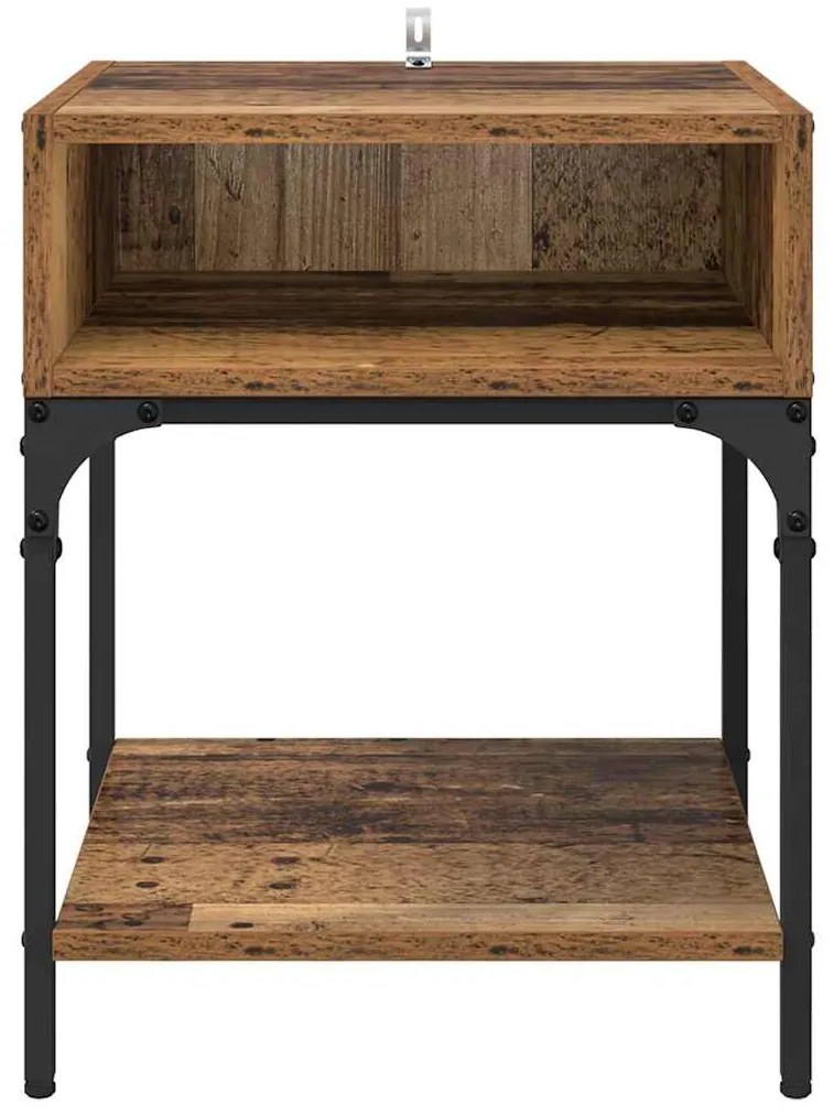 vidaXL Κομοδίνο 2 pcs Παλιό ξύλο 40 x 40 x 50 cm Επεξεργασμένο ξύλο