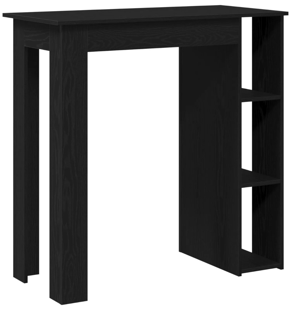vidaXL Τραπέζι μπαρ με ράφι - Μαύρη βελανιδιά, 102x50x103.5 εκ, Κατασκευασμένο από μηχανικά ξύλα