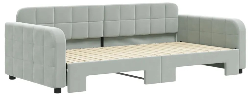 vidaXL Καναπές Κρεβάτι Συρόμενος Αν. Γκρι 100 x 200 εκ. Βελούδινος