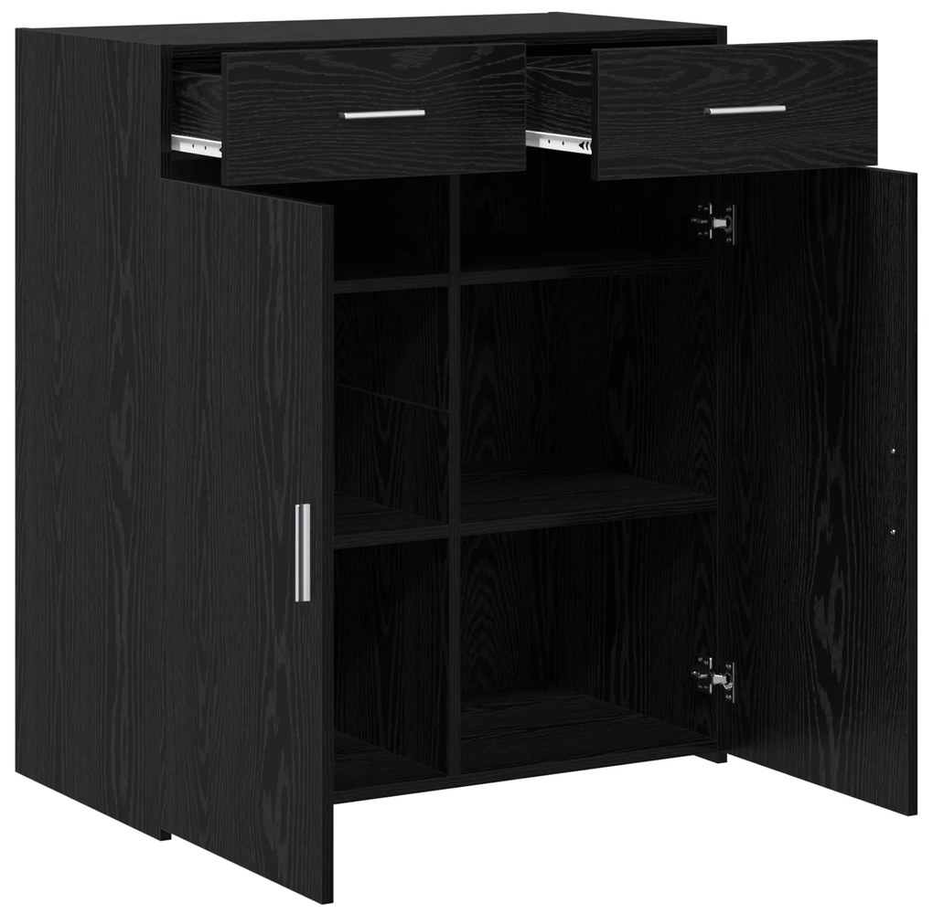 vidaXL ντουλάπα αποθήκευσης Μαύρης Δρυς 80x42.5x93.5 εκ Επεξεργασμένο Ξύλο