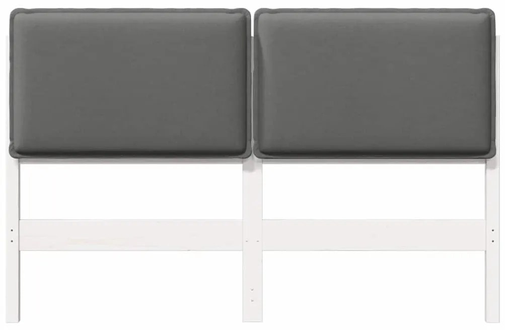 vidaXL Ταπετσαρισμένο κεφαλάρι Λευκό και Ανοιχτό Γκρι 150 cm