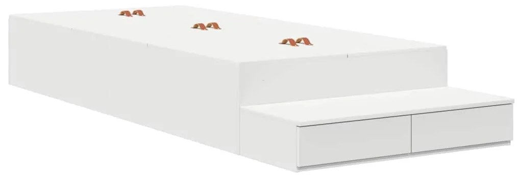 vidaXL Κρεβάτι με αποθηκευτικό χώρο Λευκό 90 cm Επεξεργασμένο ξύλο