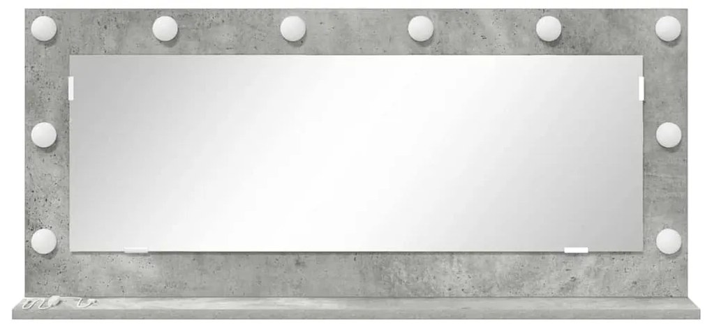 vidaXL Καθρέφτης τουαλέτας Ορθογώνιος Σκυρόδεμα Γκρι 100 x 45 x 18 εκ.