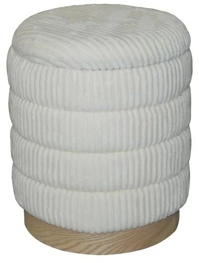 Σκαμπό Pance Inart σετ 2 τεμ μπουκλέ ύφασμα σε μπεζ και λευκή απόχρωση 40x40x44 εκ.