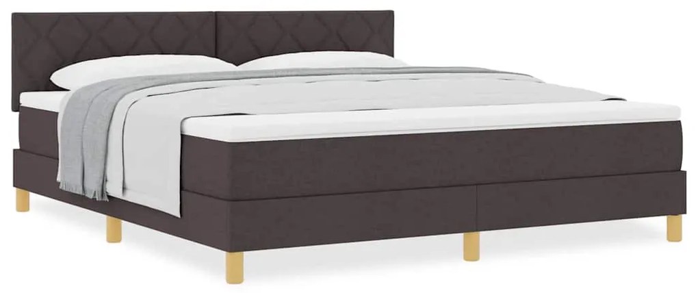 vidaXL Κρεβάτι box spring με στρώμα Σκούρο Καφέ 180 x 200 cm ύφασμα