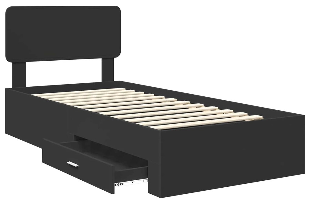 vidaXL Σκελετός Κρεβατιού Μαύρο 100 x 200 cm Επεξεργασμένο ξύλο