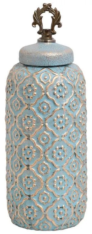 Βάζο 8187701 373-121-663 13x13x42cm Veraman-Gold Ceramic