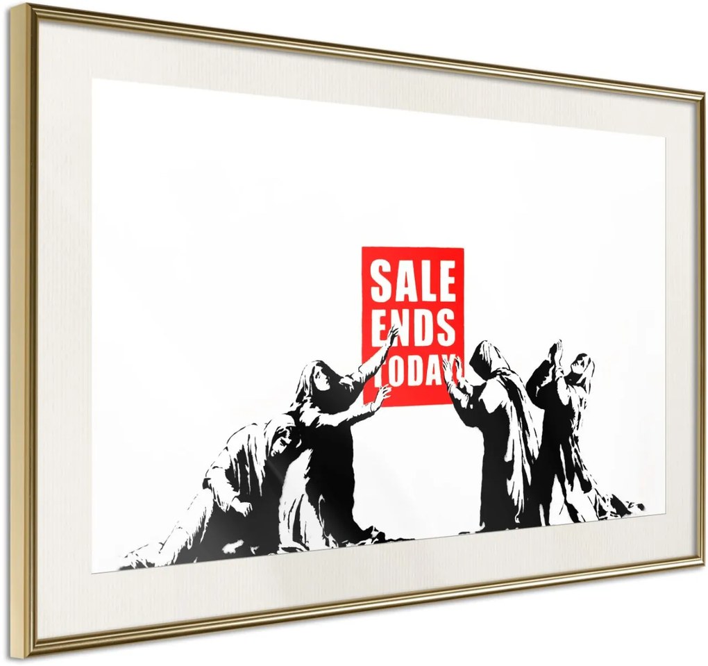 Αφίσα - Banksy: Sale Ends - 60x40 - Χρυσό - Με πασπαρτού