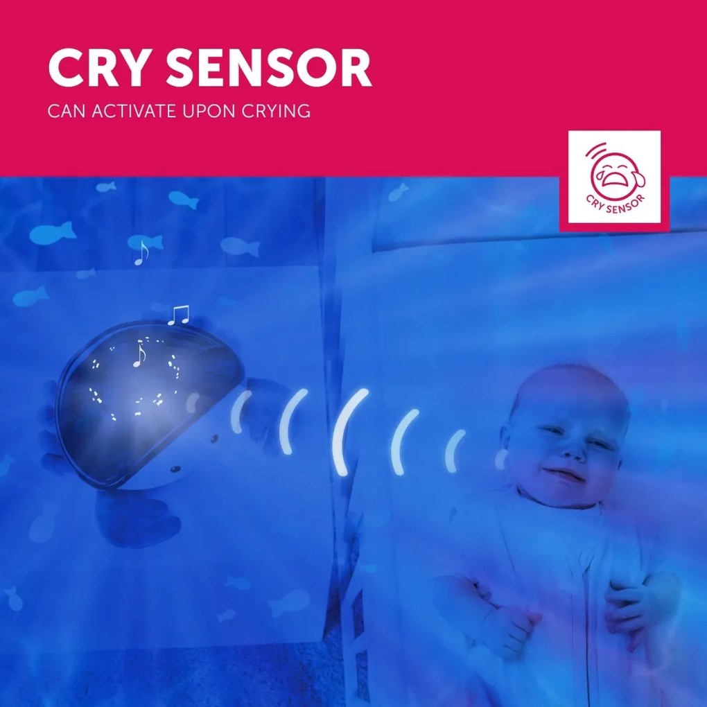 ZAZU CODY Κάβουρας Προβολέας με Κίνηση Ψαριών σε Ωκεανό Ήχοι Θάλασσας