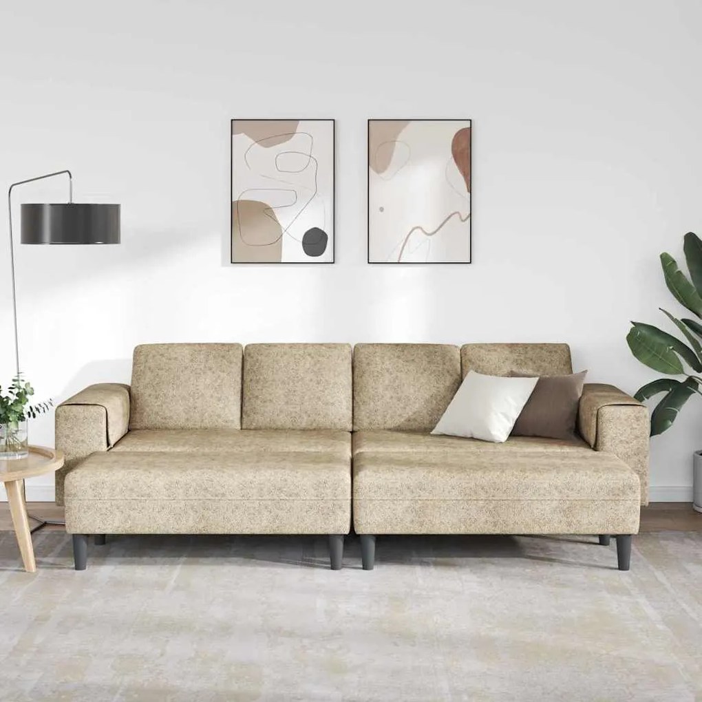 vidaXL Σετ Καναπέ 3 pcs Ανοιχτό γκρι Ψεύτικο σουέτ δέρμα