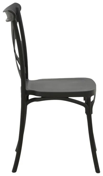 Καρέκλα Crossie pp σε ανθρακί απόχρωση 38x46.5x82εκ 38x46.5x82 εκ.