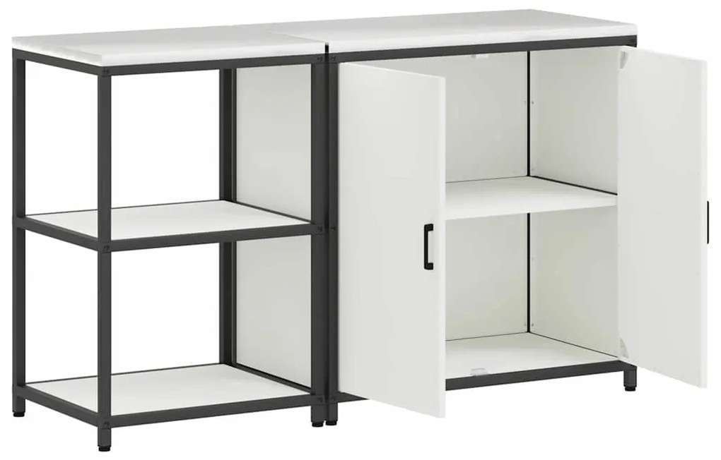 vidaXL Σετ Αποθήκευσης Κουζίνας 2 pcs Λευκό Ψυχρής έλασης χάλυβας