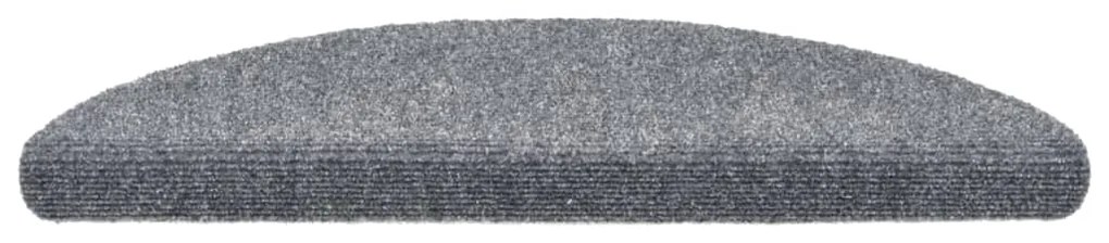 vidaXL Πατάκια Σκαλιών Αυτοκόλλητα 15 τεμ. Ανοιχτό Γκρι Ημίκυκλα 56x17x3 εκ.