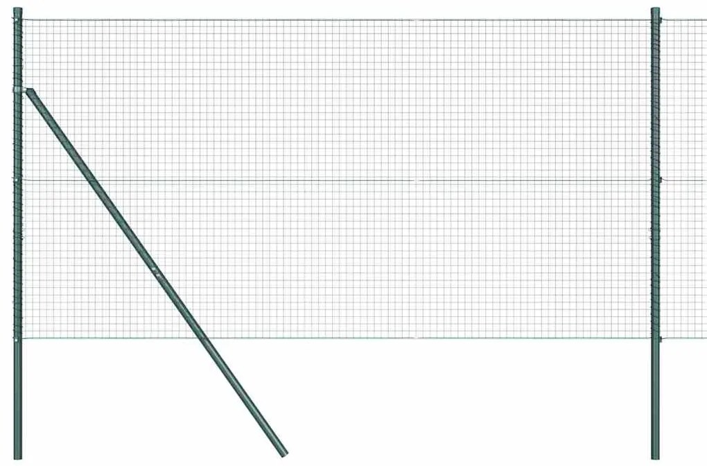 vidaXL Φράχτης με Στήλες. Πράσινο 1.2 x 50 m Ατσάλι