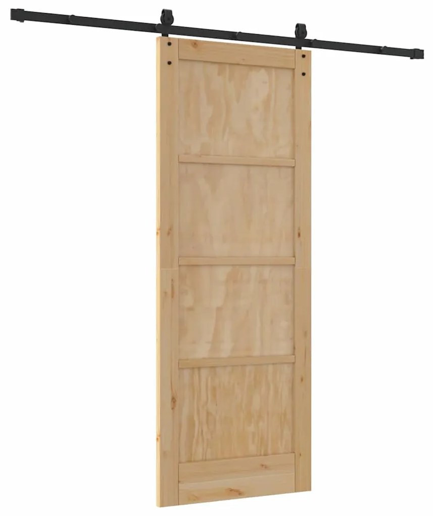 vidaXL Συρόμενη Πόρτα ORKDAL Καφέ 78 x 202 εκ. Μασίφ ξύλο πεύκου