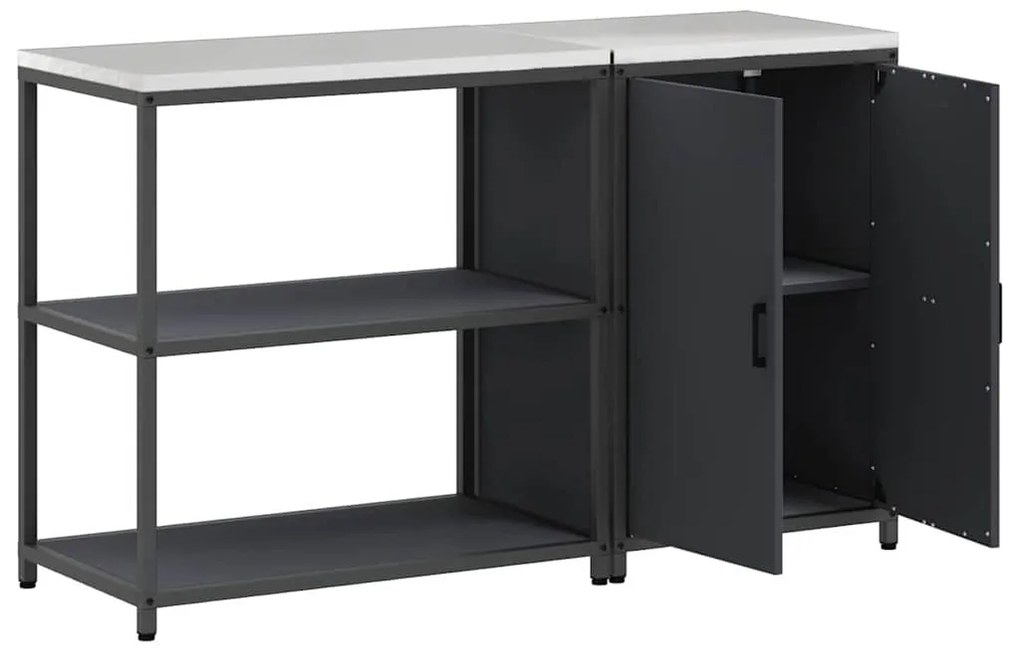vidaXL Σετ Αποθήκευσης Κουζίνας 2 pcs Ανθρακί Ψυχρής έλασης χάλυβας