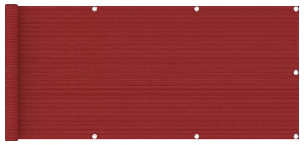vidaXL Διαχωριστικό Βεράντας Κόκκινο 75 x 400 εκ. από HDPE