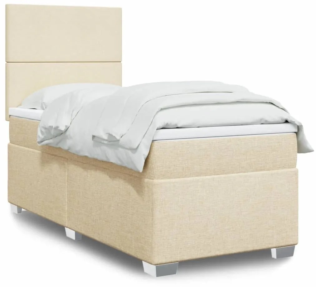 ΚΡΕΒΑΤΙ BOXSPRING ΜΕ ΣΤΡΩΜΑ ΚΡΕΜ 80 X 200 ΕΚ. ΥΦΑΣΜΑΤΙΝΟ 3292613