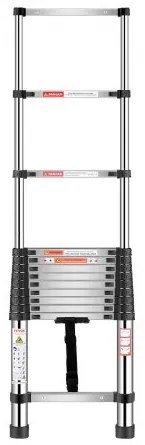 VEVOR Telescoping Ladder Stainless Steel Extension Step 12.5ft Portable Ladders