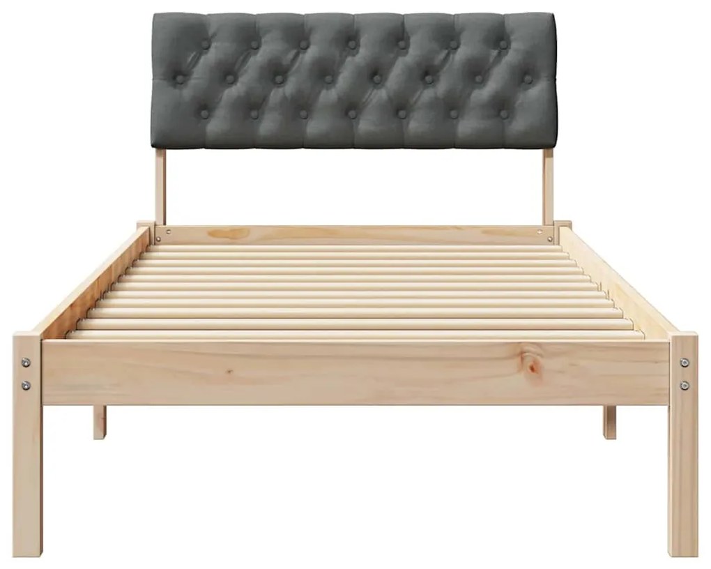 vidaXL Σκελετός Κρεβατιού με κεφαλάρι Καφέ και σκούρο γκρι 90 x 190 cm