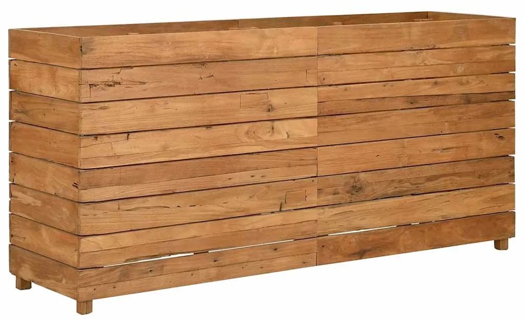 vidaXL Ζαρντινιέρα Υπερυψωμένη 150x40x72 εκ. Ανακυκλ. Ξύλο Teak/Ατσάλι