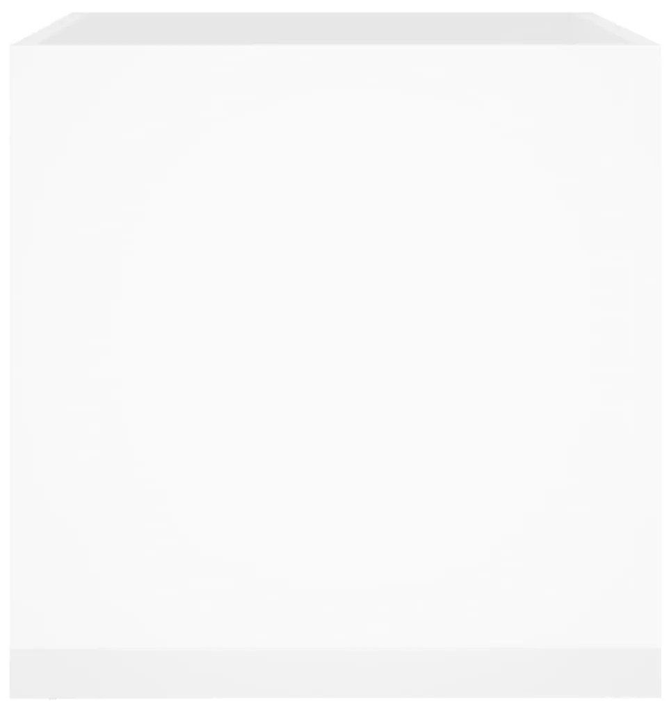 vidaXL Ζαρντινιέρα Γυαλιστερή Λευκή 40x40x40 εκ. Επεξεργασμένο Ξύλο