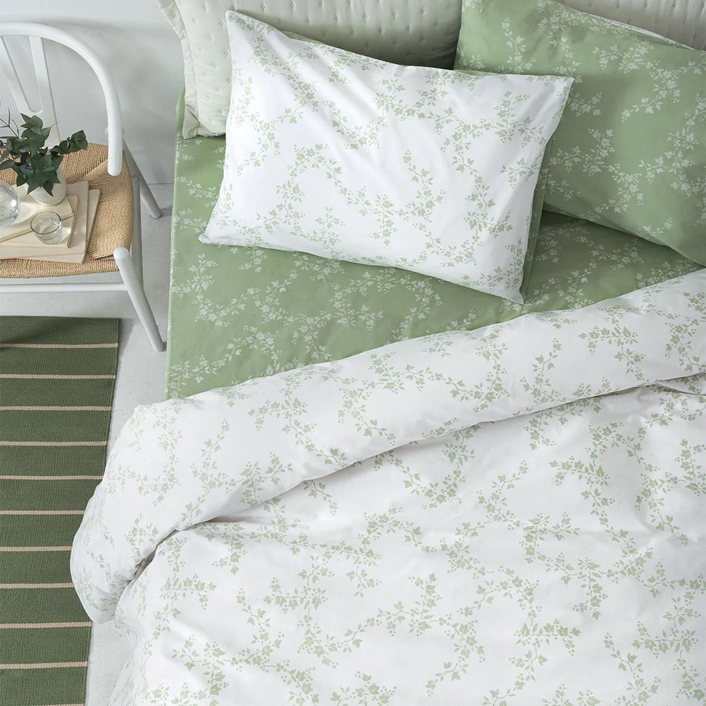 Σεντόνια Υπέρδιπλα (Σετ) Palamaiki Fashion FL6269 Πράσινο,Λευκό ΜΕ ΛΑΣΤΙΧΟ 170x200+30