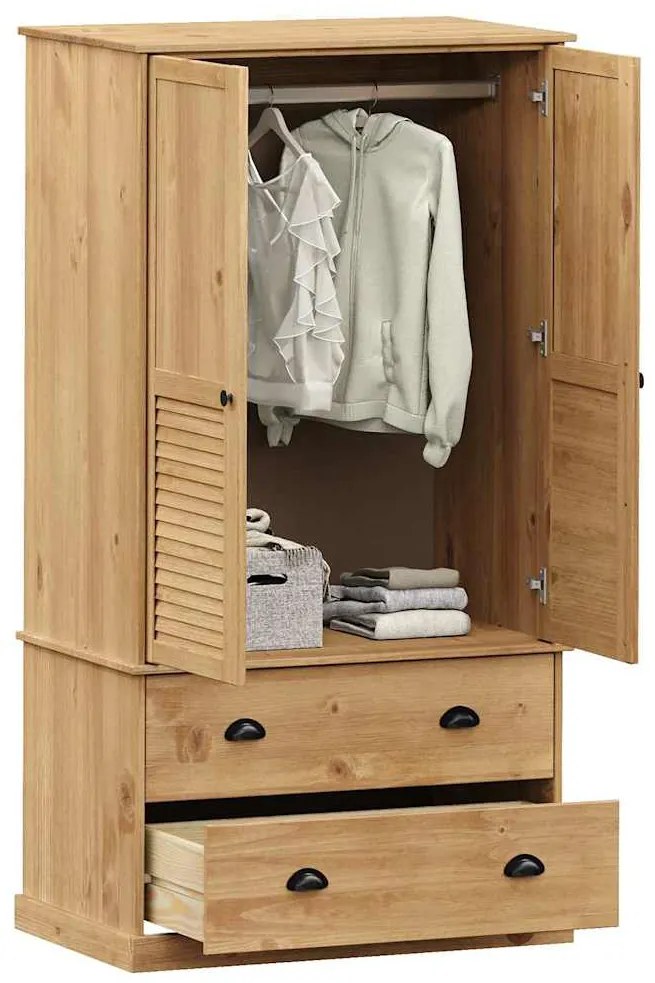 vidaXL Ντουλάπα VIGO 90 x 55 x 170 εκ. από Μασίφ Ξύλο Πεύκου