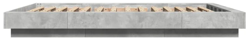 vidaXL Πλαίσιο Κρεβατιού Γκρι Σκυροδέματος 140x200 εκ. Επεξεργ. Ξύλο