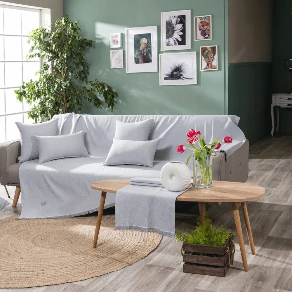 Ριχτάρι Ostia 04 Grey Teoran Two-seater 180x250cm Βαμβάκι-Πολυέστερ