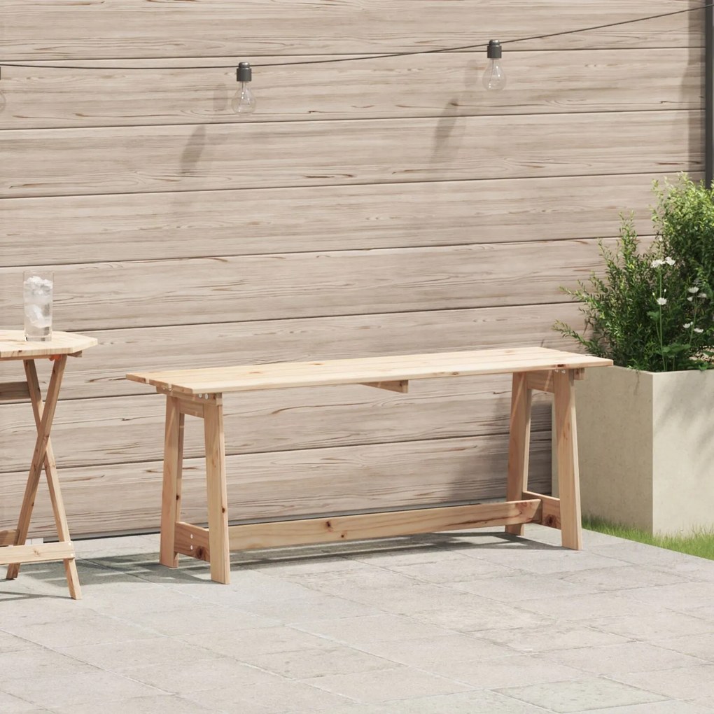 vidaXL Εξωτερικός Πάγκος 119x35x47 εκ Μασίφ Ξύλο Πεύκου