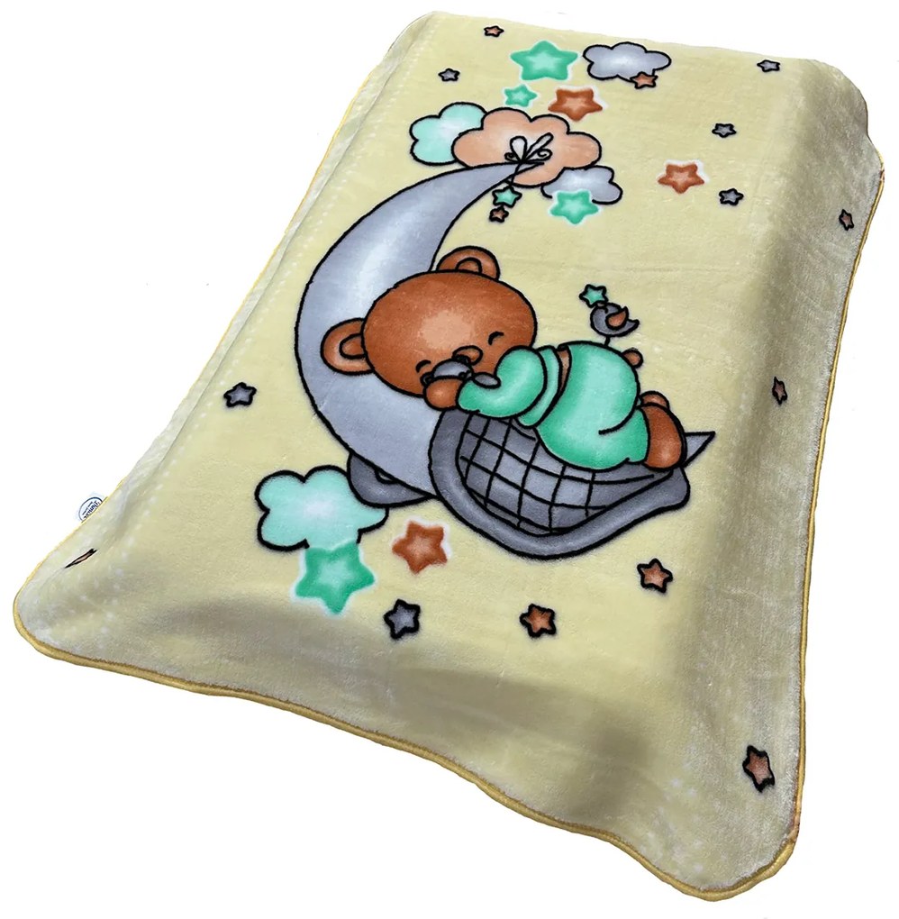 Κουβέρτα Βελουτέ Κούνιας (110x140) Dimcol Cresent Moon 34 Ecru - Light Yellow
