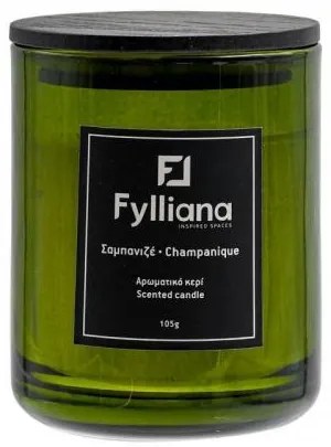 ΑΡΩΜΑΤΙΚΟ ΚΕΡΙ Fylliana FL6478 "ΣΑΜΠΑΝΙΑ" ΣΕ ΓΥΑΛΙΝΟ ΒΑΖΑΚΙ  105gr ΚΑΙ ΣΥΣΚΕΥΑΣΙΑ ΔΩΡΟΥ ΠΡΑΣΙΝΟ ΧΡΩΜΑ 6.3x7.8εκ 394-125-002