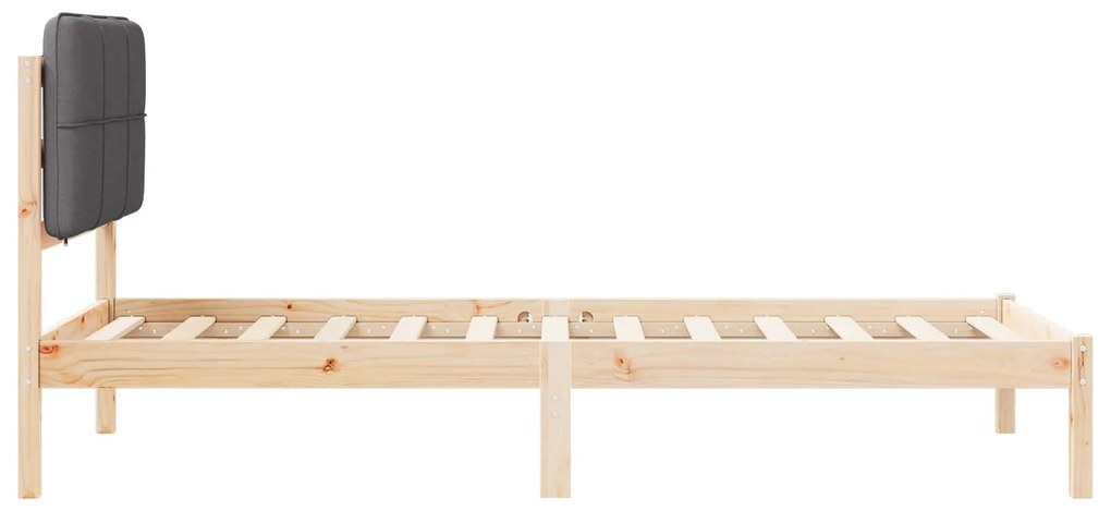 vidaXL Σκελετός Κρεβατιού με Επενδεδυμένο Κεφαλάρι Σκούρο Γκρι