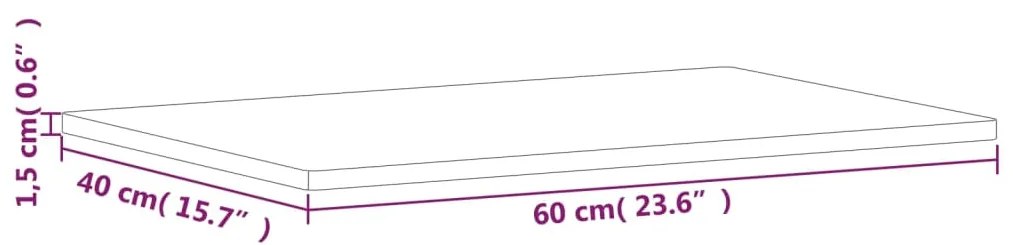 Πάγκος Μπάνιου 60x40x1,5 εκ. από Μασίφ Ξύλο Οξιάς