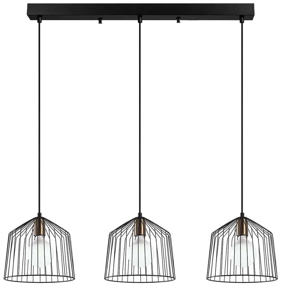 Φωτιστικό Οροφής - Ράγα Cat 942FLG1417 96x26x121cm 3xE27 40W Black Opviq
