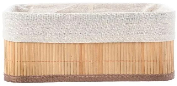 Estia Καλάθι Οργάνωσης Bamboo Essentials Με Εσωτερική Επένδυση 30x20cm Λευκό 02-19662