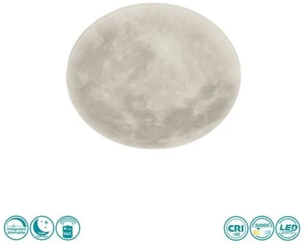 Πλαφονιέρα Φωτιστικό Οροφής Led Σελήνη Λευκό Lunar 627514000 Trio Lighting-627514000-Λευκό 627514000