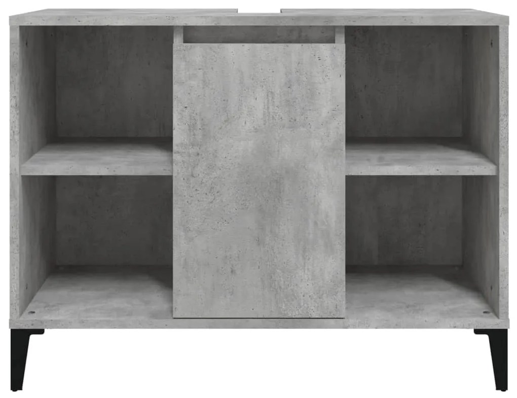vidaXL Ντουλάπι Νιπτήρα Γκρι Σκυρ. 80 x 33 x 60 εκ. Επεξεργασμένο Ξύλο