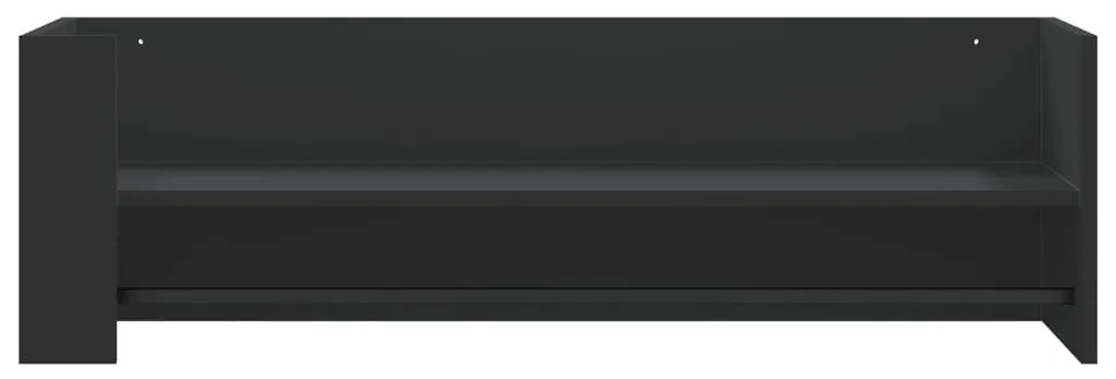 vidaXL Ραφιέρα Τοίχου Μαύρο 100x35x30,5 εκ. από Επεξεργασμένο Ξύλο