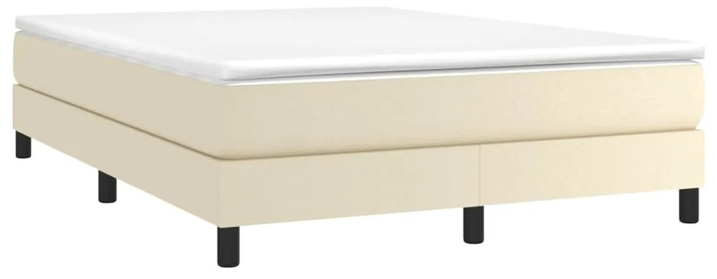 vidaXL Κρεβάτι Boxspring με Στρώμα Κρεμ 140x190εκ. από Συνθετικό Δέρμα