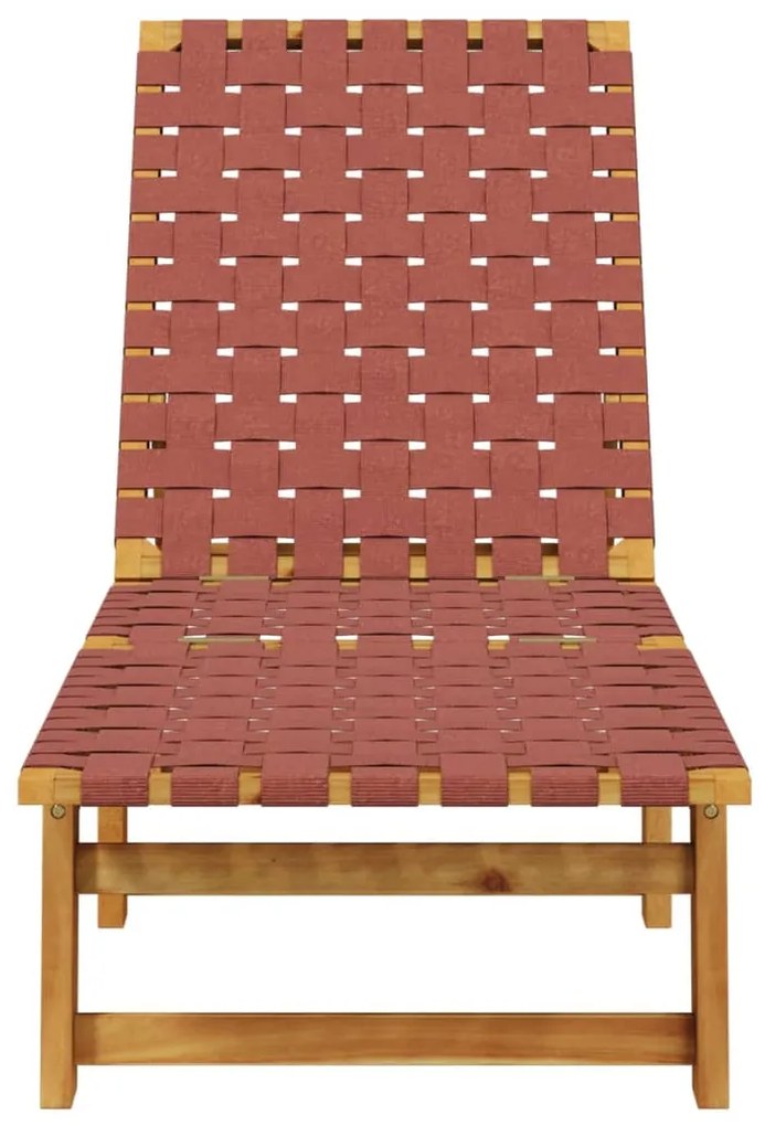 vidaXL Ξαπλώστρες 2 τεμ. Κόκκινο από Μασίφ Ξύλο Ακακίας και Ύφασμα