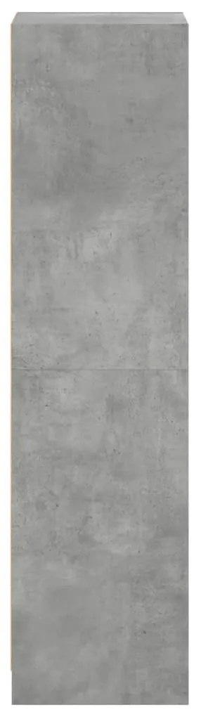 vidaXL Ντουλάπι Γκρι Σκυροδέματος 35x37x142 εκ. με Γυάλινες Πόρτες
