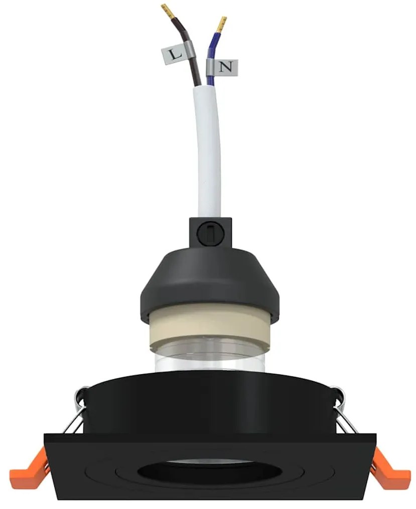 vidaXL Spotlights με προβολείς 6 pcs Μαύρο 9 x 9 x cm Αλουμίνιο